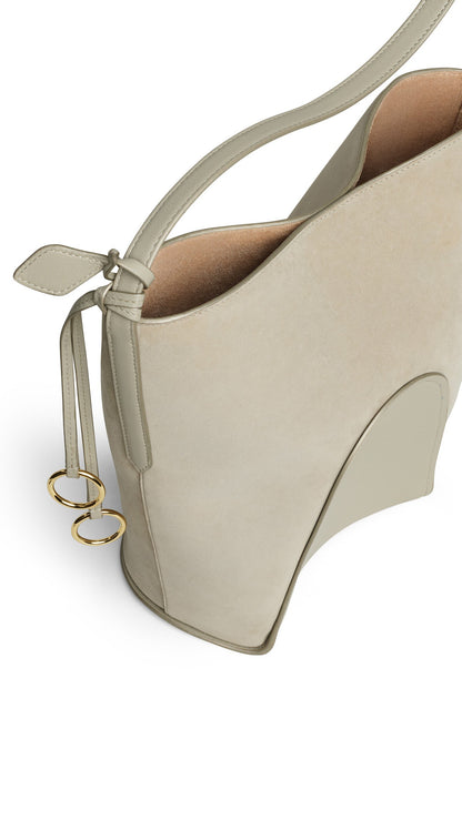 Alaïa Hip Small Bucket Bi-Material Bag In Leather