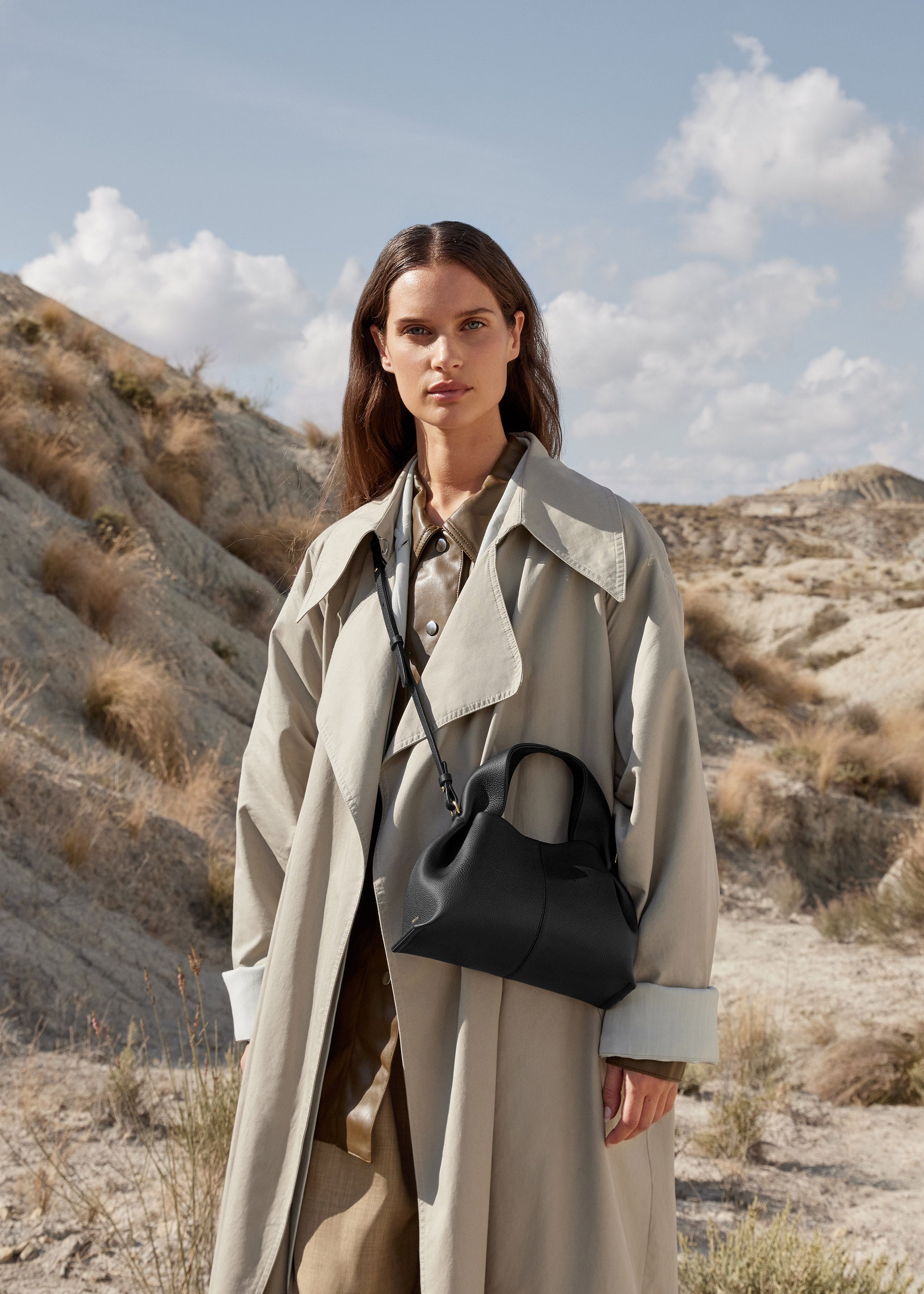 Polene Numero Neuf Mini Textured Black