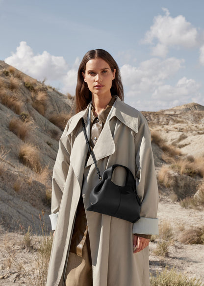 Polene Numero Neuf Mini Textured Black