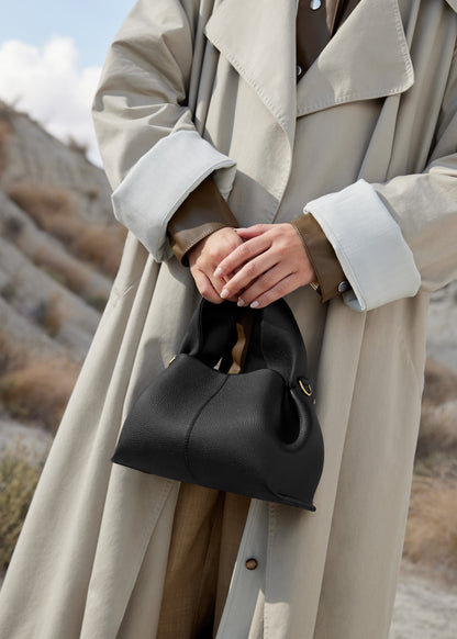 Polene Numero Neuf Mini Textured Black