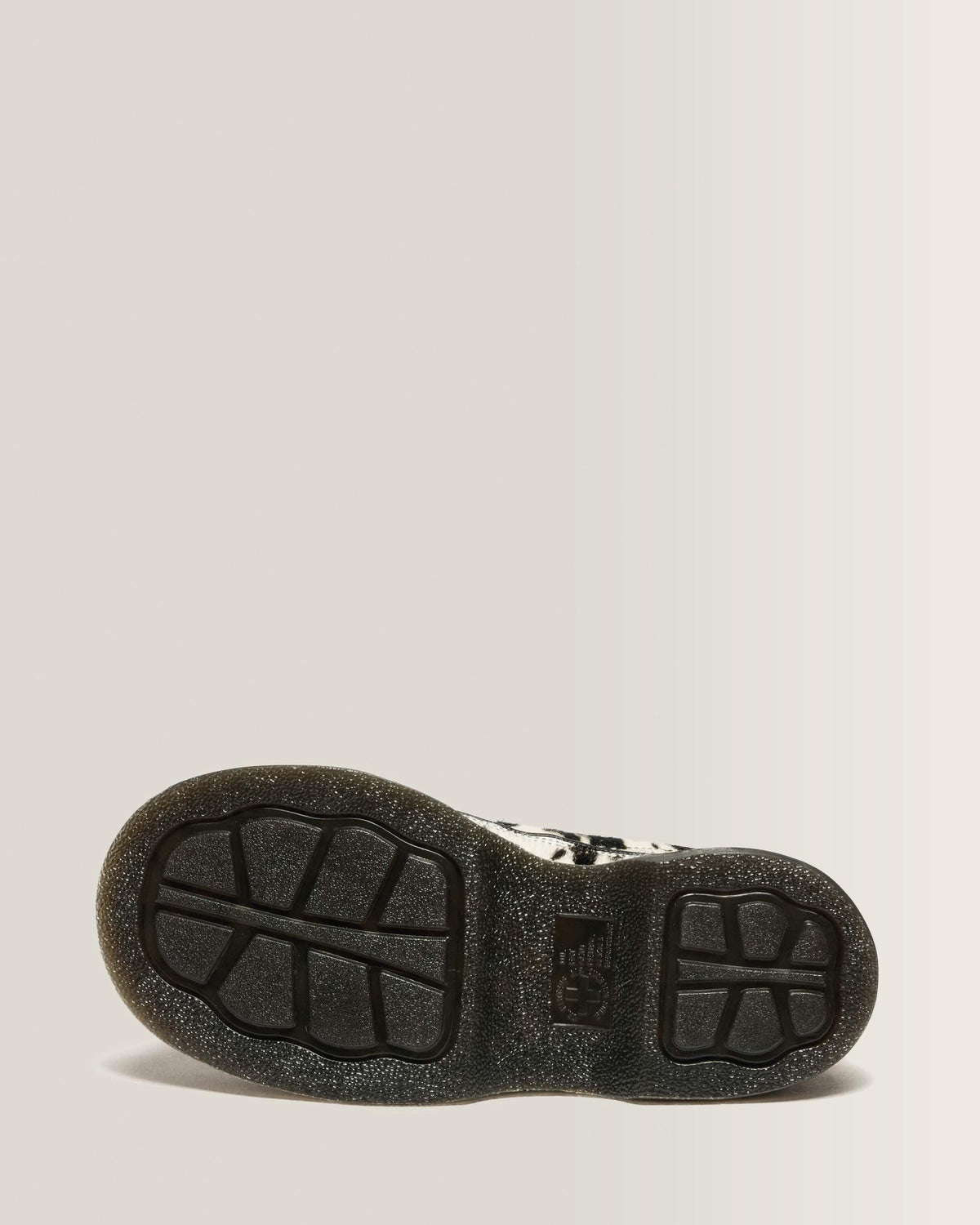 Dr Martens Buzz 5-Eye Dalmatian Hair On Leather Shoes - Cream & Black
