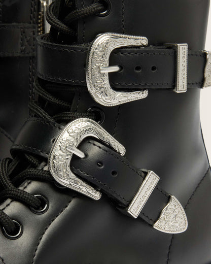 Dr Martens 1460 Bex Western Buckle Leather Boots - Black