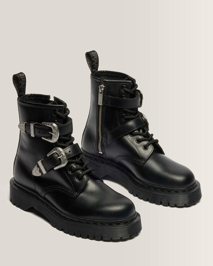 Dr Martens 1460 Bex Western Buckle Leather Boots - Black