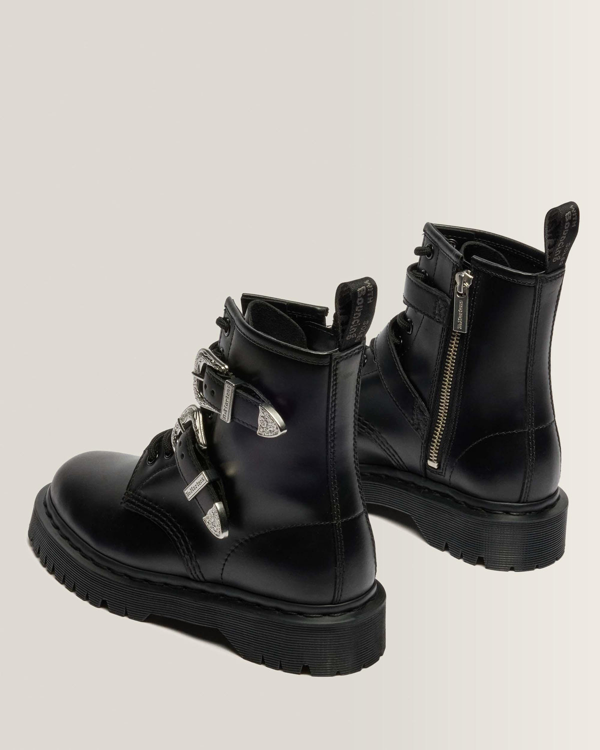 Dr Martens 1460 Bex Western Buckle Leather Boots - Black