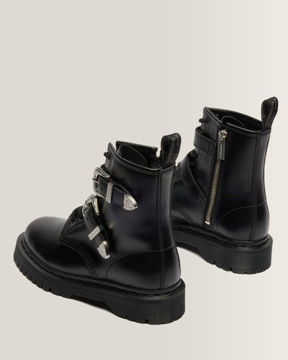 Dr Martens 1460 Bex Western Buckle Leather Boots - Black