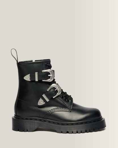 Dr Martens 1460 Bex Western Buckle Leather Boots - Black