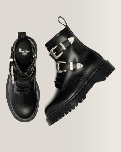 Dr Martens 1460 Bex Western Buckle Leather Boots - Black