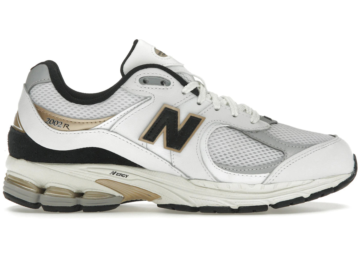 new balance 2002r white black gold metallic