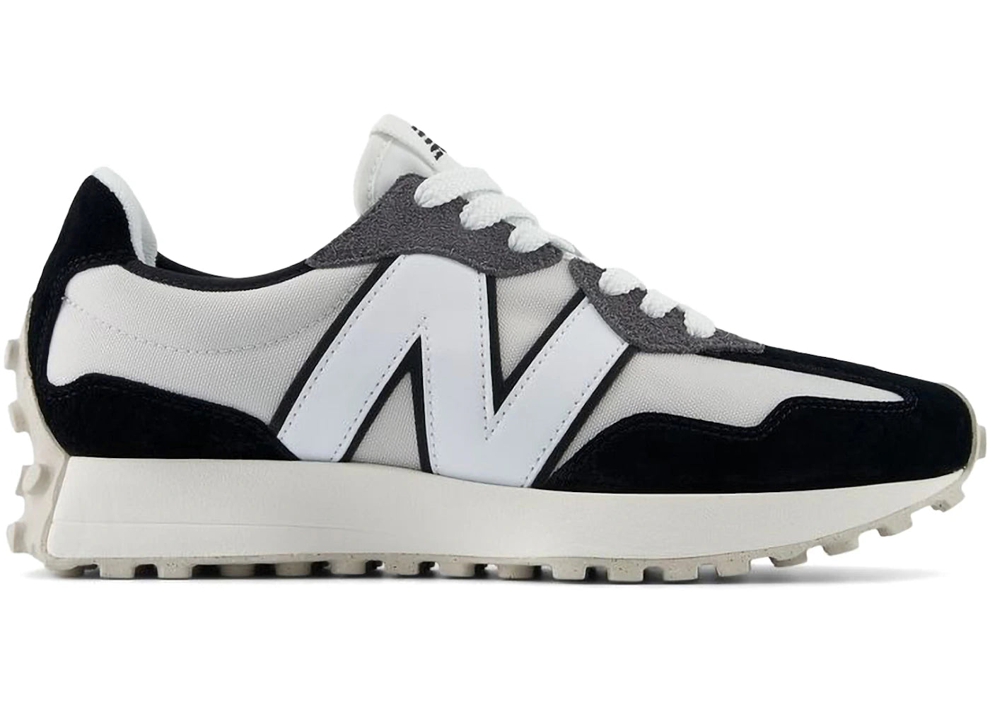 new balance 327 white grey black
