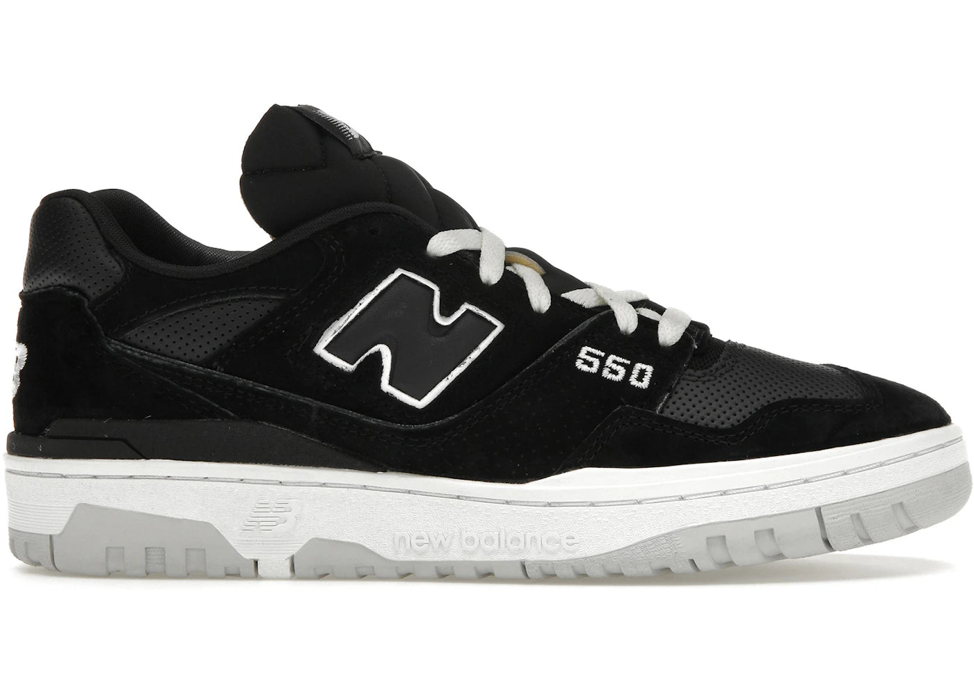New Balance 550 Suede Perforated Leather Black White