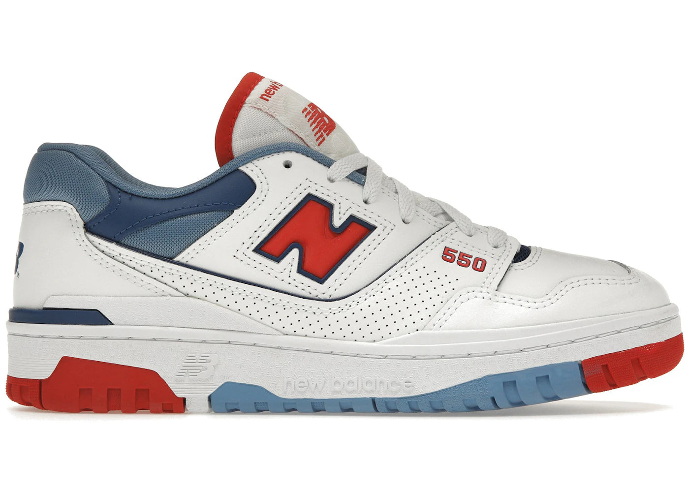 New Balance 550 White True Red Atlantic Blue