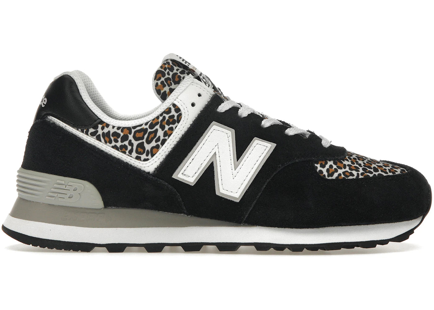 New Balance 574 Black Beige Leopard Print (Women'S)