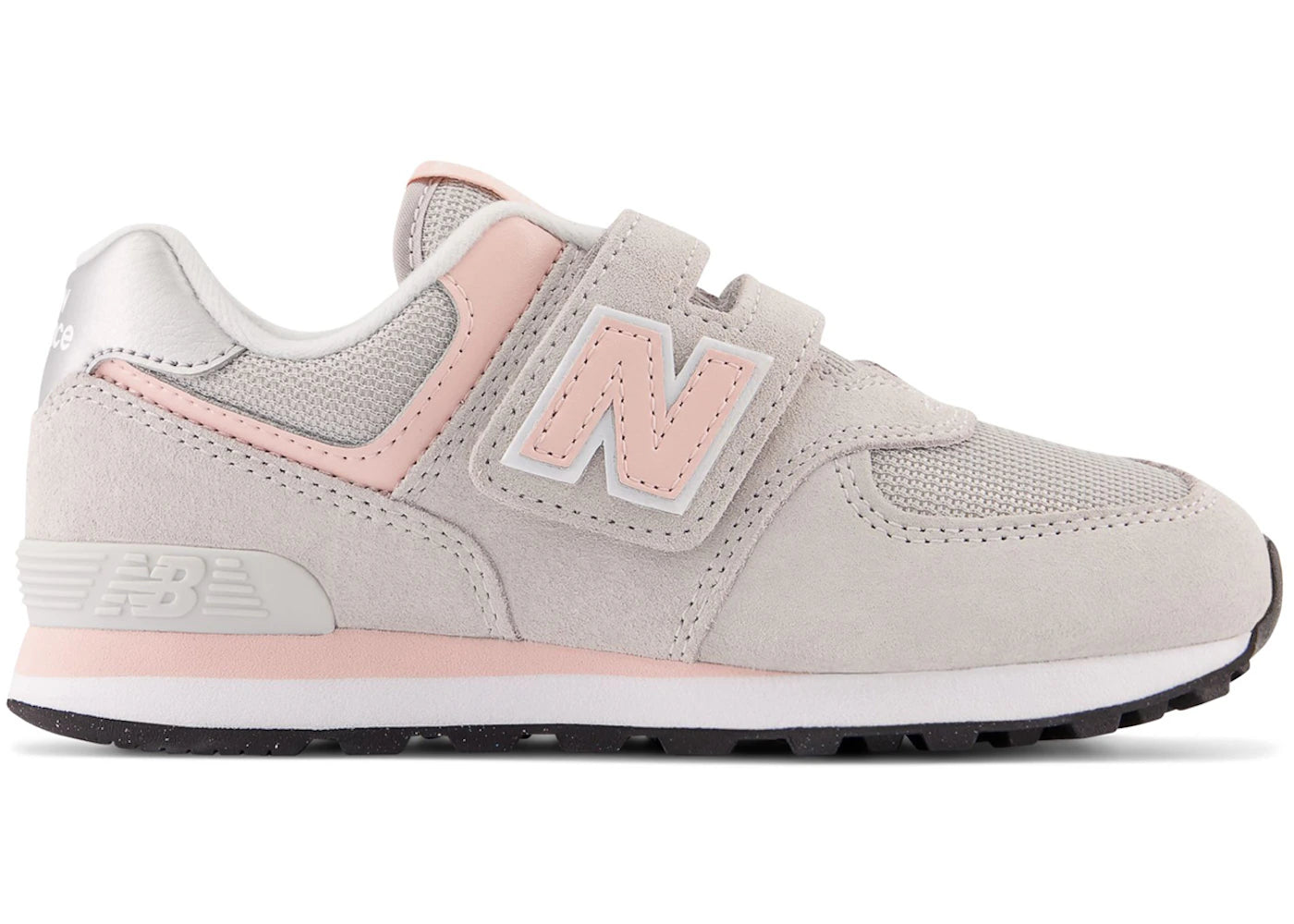 new balance 574 core hook and loop rain cloud pink haze (ps)