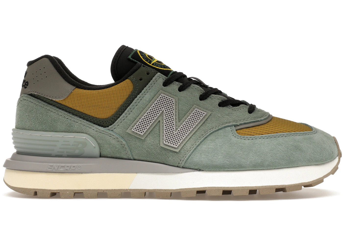 new balance 574 legacy stone island light green