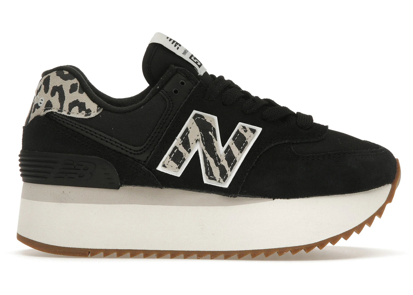 New Balance 574 Plus Black Animal Print (Women'S)