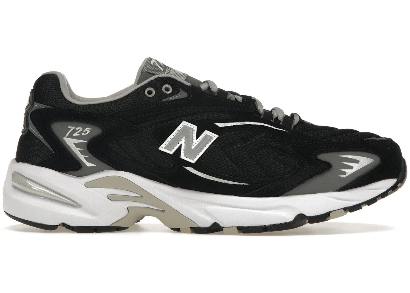 new balance 725 black grey white