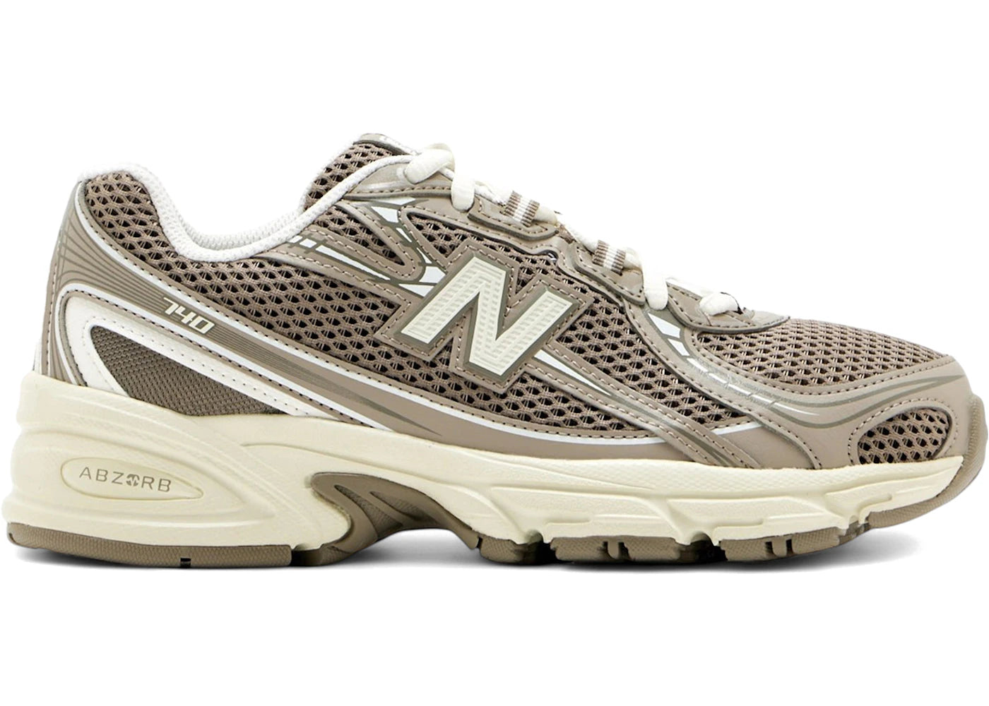 new balance 740 bungee lace brown beige (gs)