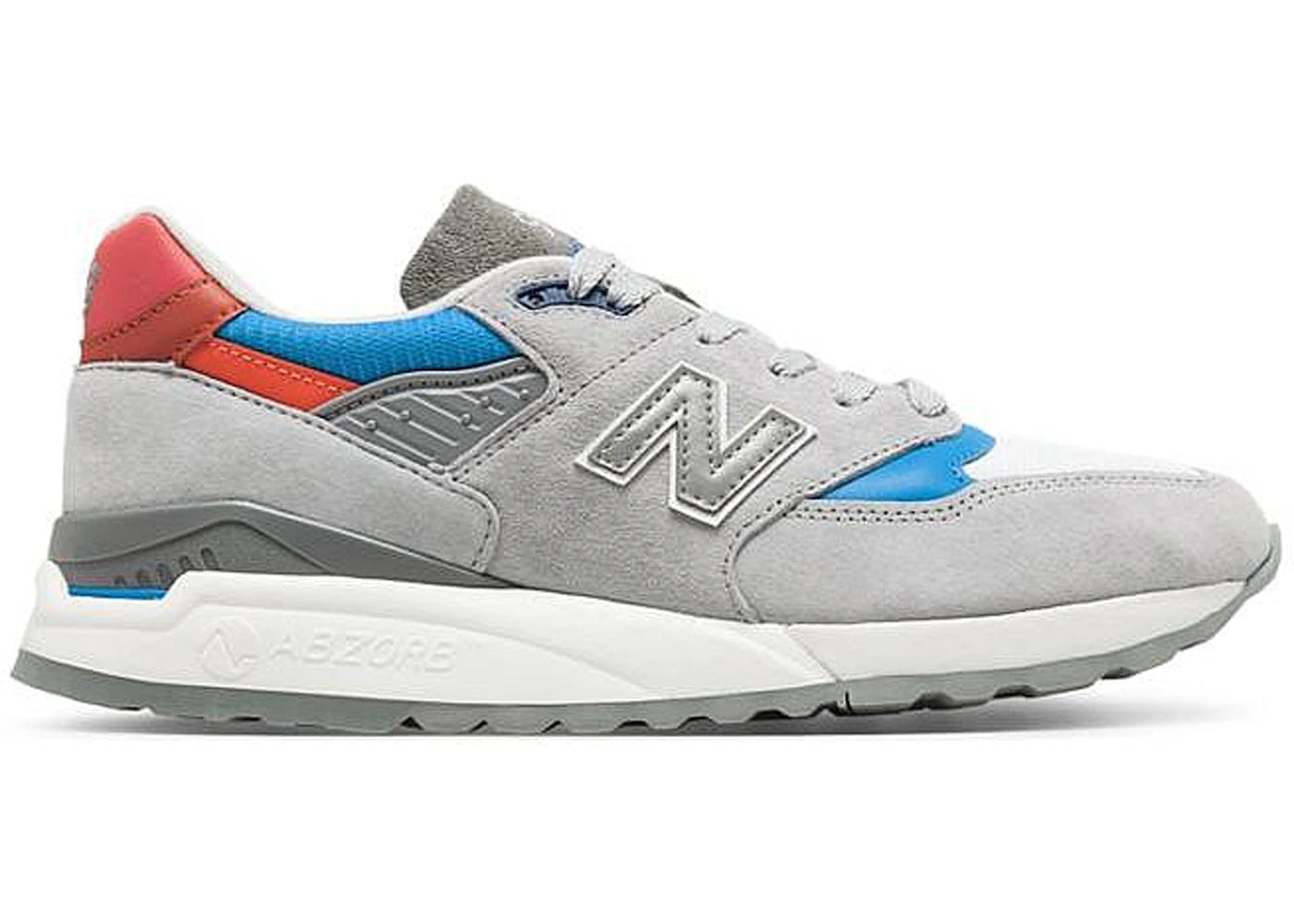 new balance 998 grey light blue red