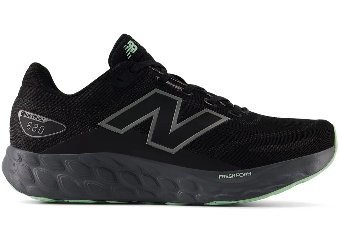 New Balance Fresh Foam 680V8 Waterproof Black Lab Green (Women'S)