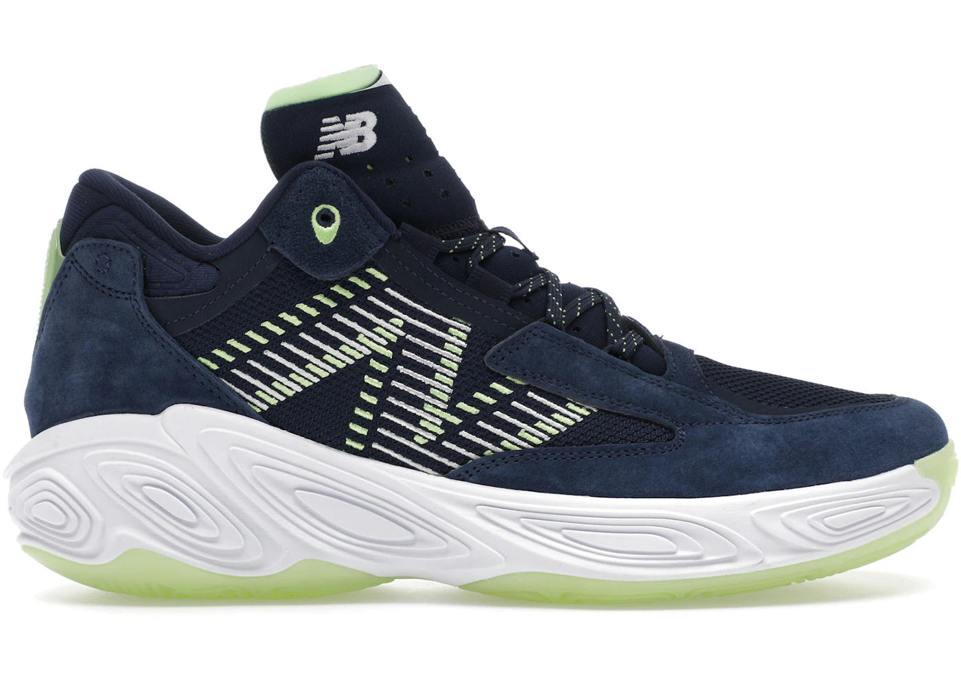 New Balance Fresh Foam Bb V2 Navy Bleached Lime Glow
