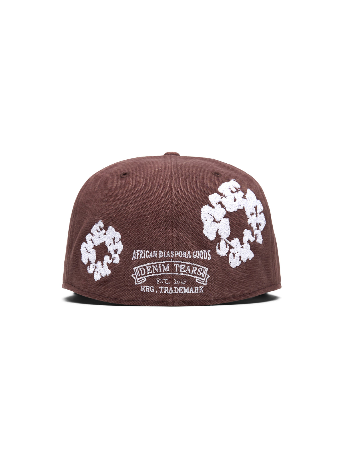 Denim Tears Cotton Wreath New Era 59fifty Canvas Fitted Cap Washed Brown