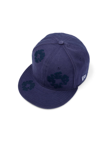 Denim Tears Mono Wreath New Era 59fifty Fitted Cap Washed Indigo