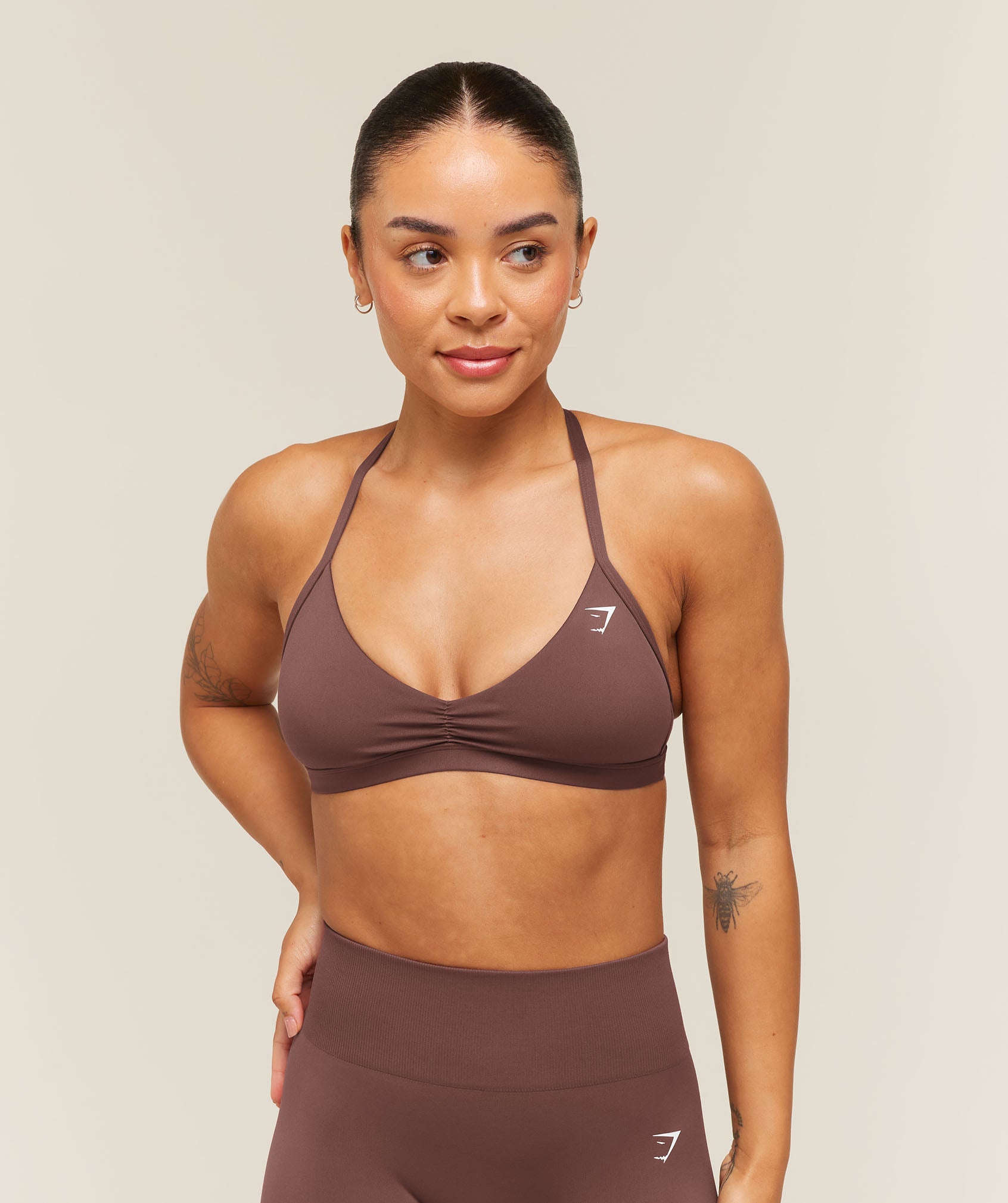 Women's Gymshark Minimal Sports Bra 2.0 Espresso Brown