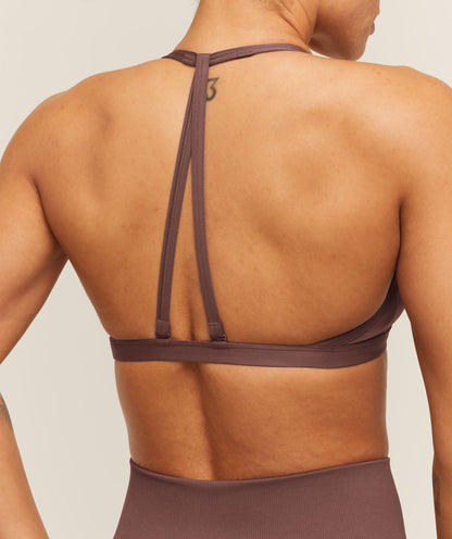 Women's Gymshark Minimal Sports Bra 2.0 Espresso Brown
