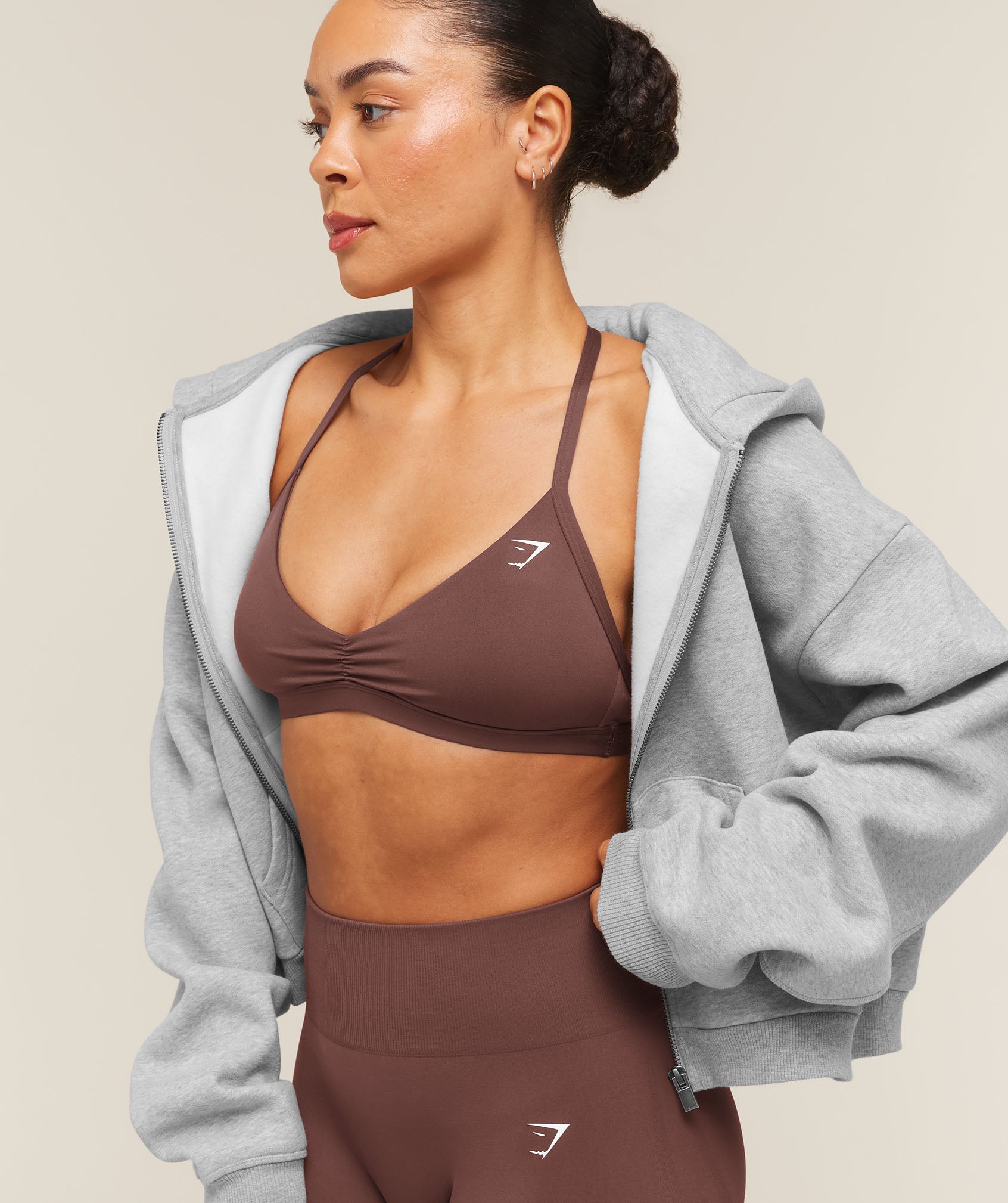 Women's Gymshark Minimal Sports Bra 2.0 Espresso Brown