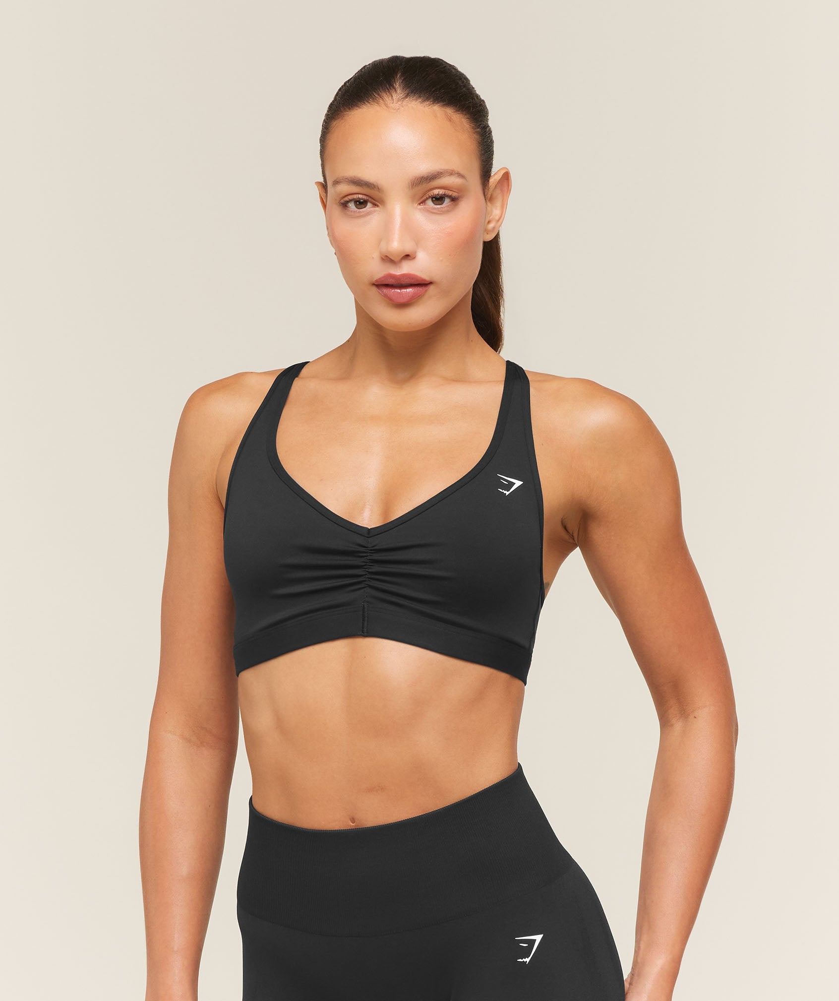 Women's Gymshark Ruched Sports Bra 2.0 Black
