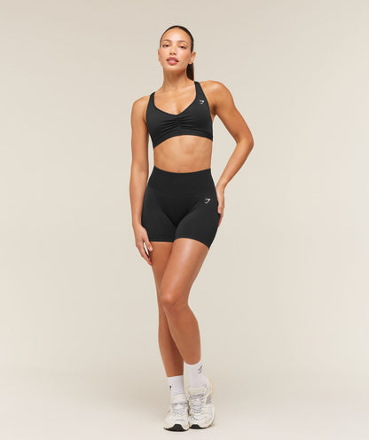 Women's Gymshark Ruched Sports Bra 2.0 Black