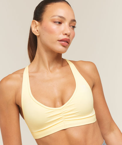 Women's Gymshark Ruched Sports Bra 2.0 Butter Yellow