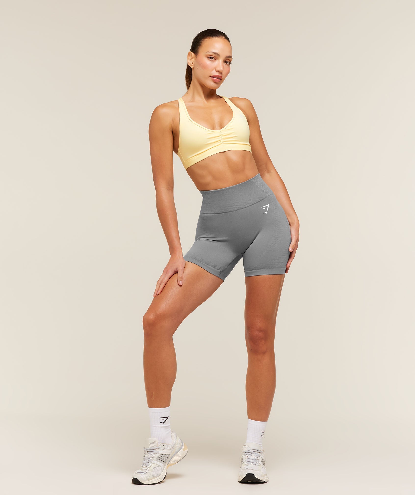Women's Gymshark Ruched Sports Bra 2.0 Butter Yellow