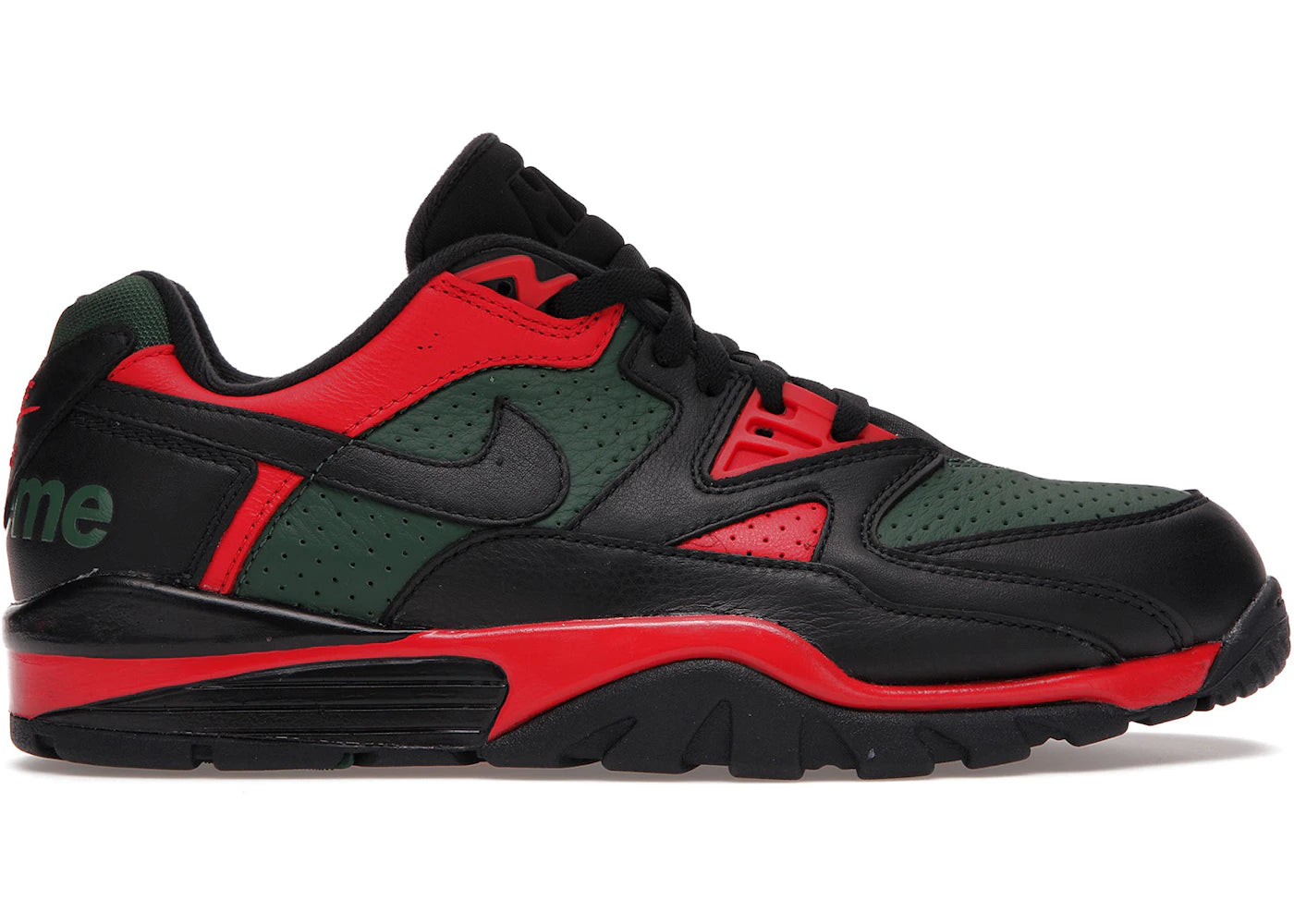 nike cross trainer low supreme black green red