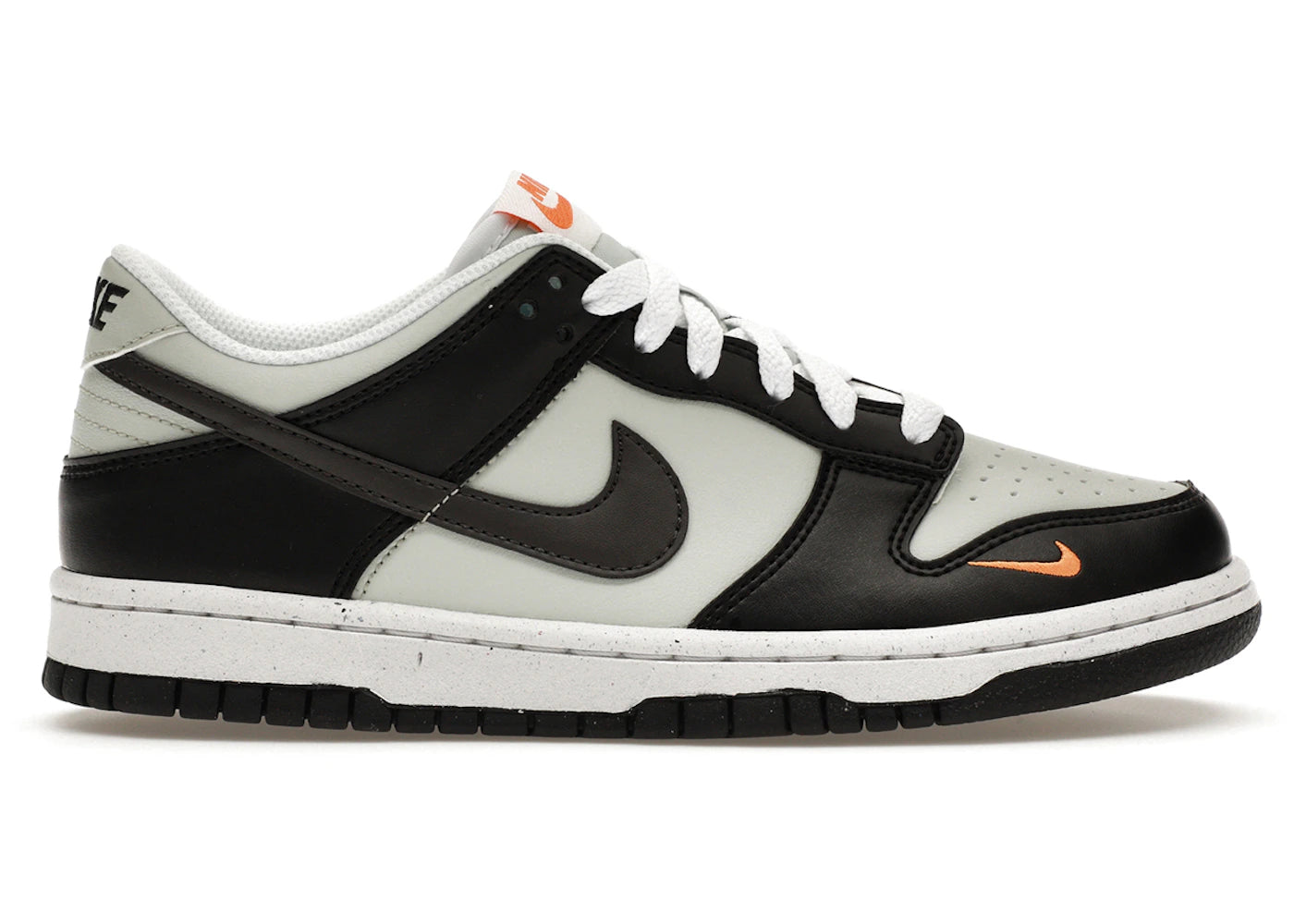 Nike Dunk Low Black Bright Mandarin Mini Swoosh (Gs)