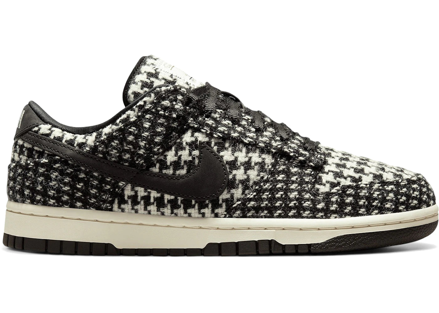 nike dunk low harris tweed white black multi (women's)