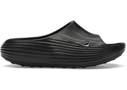 Nike ReactX Rejuven8 Triple Black Women's Slides, front