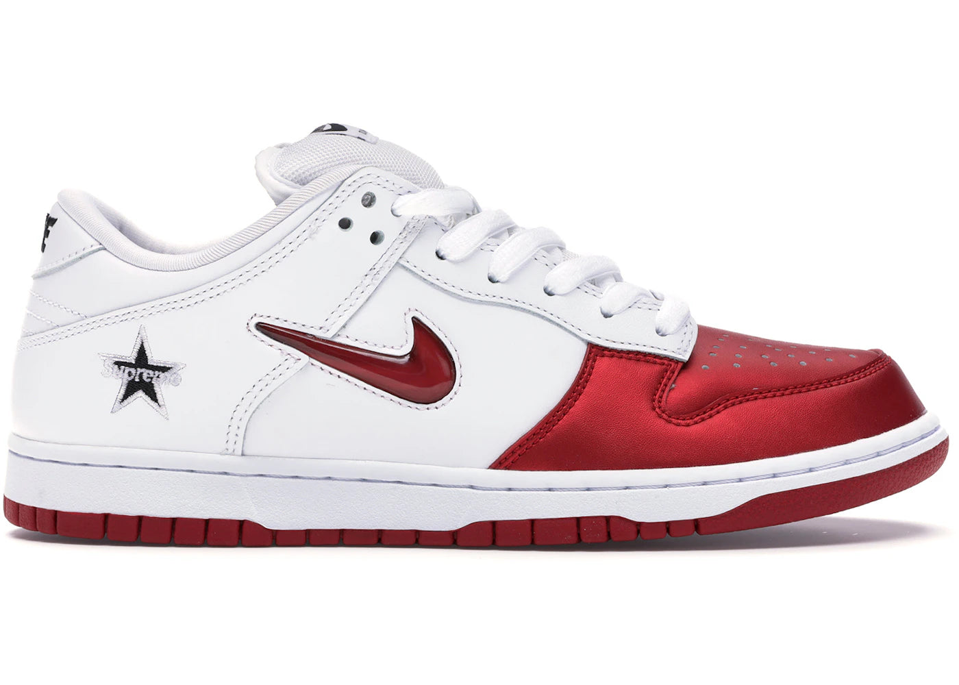 nike sb dunk low supreme jewel swoosh red