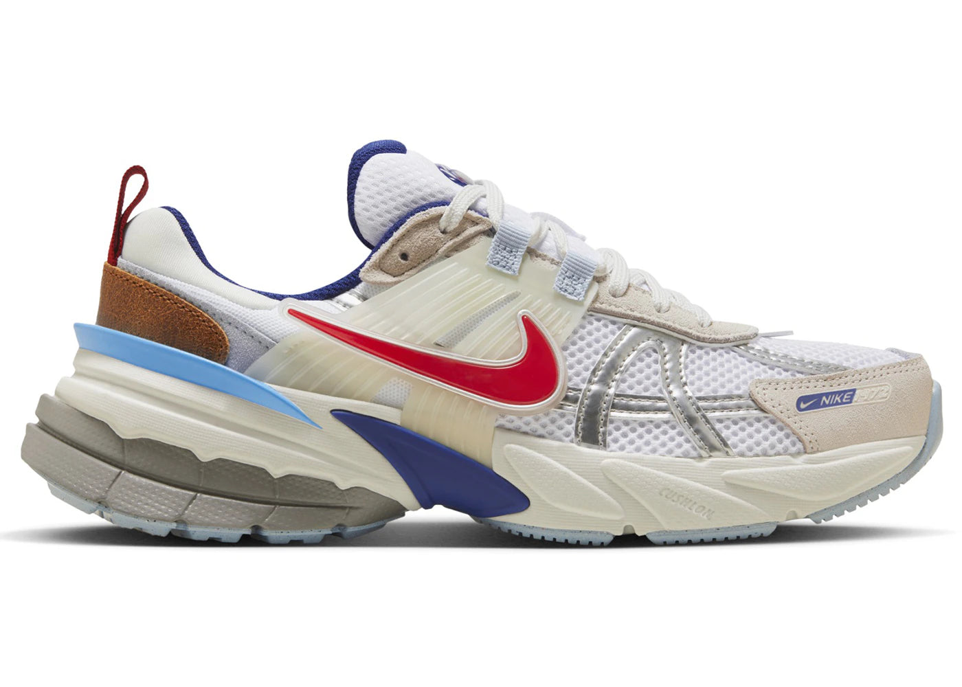 Nike V2K Run Metallic Silver Gym Red University Blue (Women'S)