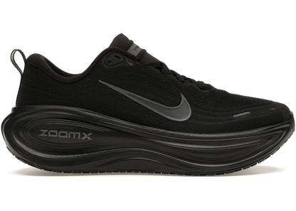 Nike Vomero Plus Black side profile showing full-length ZoomX foam midsole and mesh upper