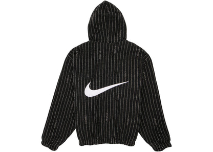 nike x stussy striped wool jacket black