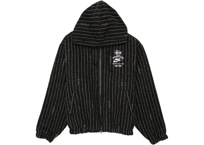 nike x stussy striped wool jacket black