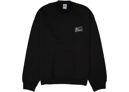 nike x stussy wash crew fleece black