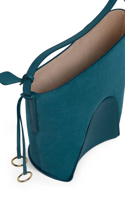 Alaïa Hip Small Bucket Bi-Material Bag In Leather