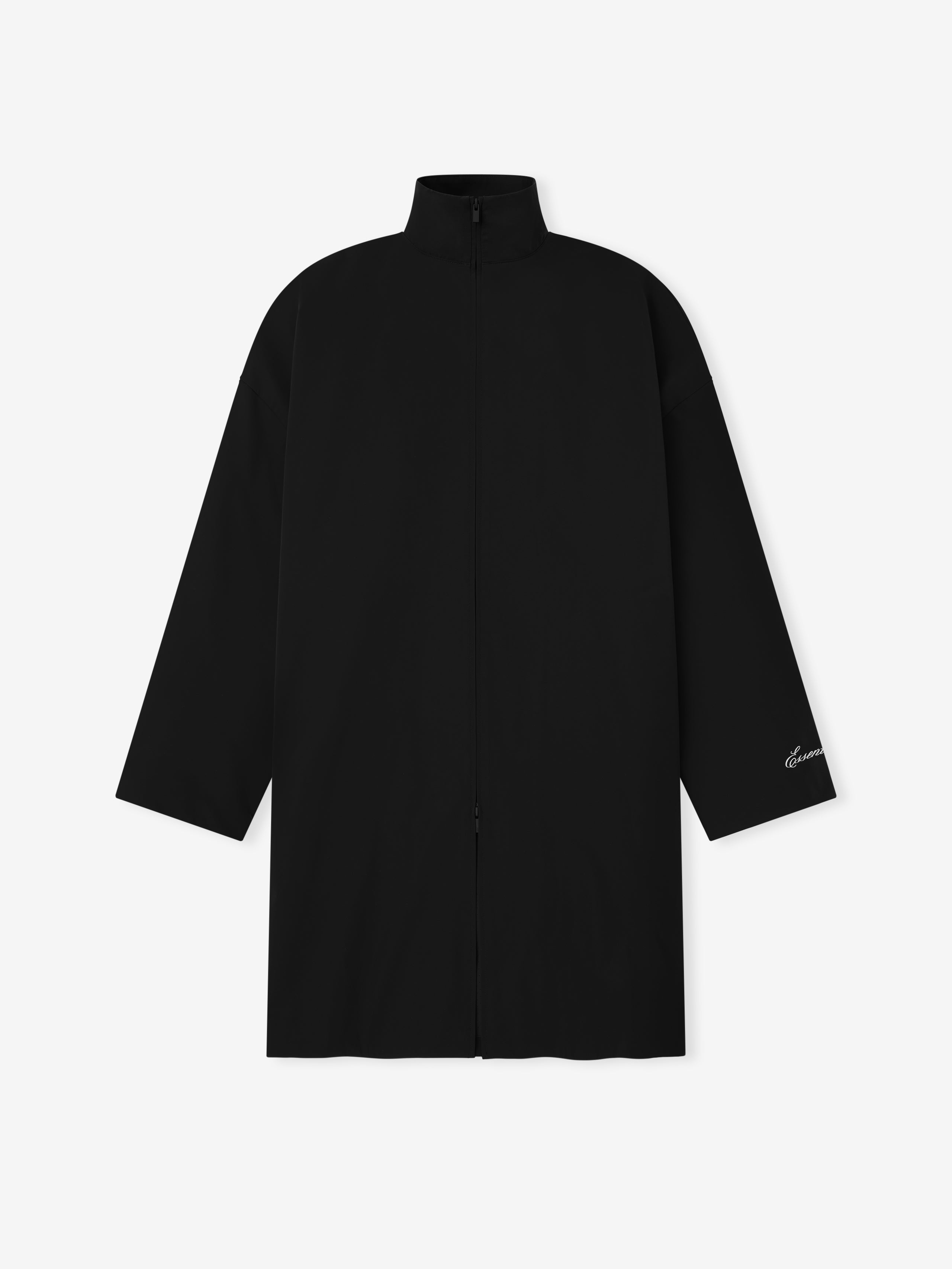 Essentials Sporty Nylon High Neck Jacket Jet Black