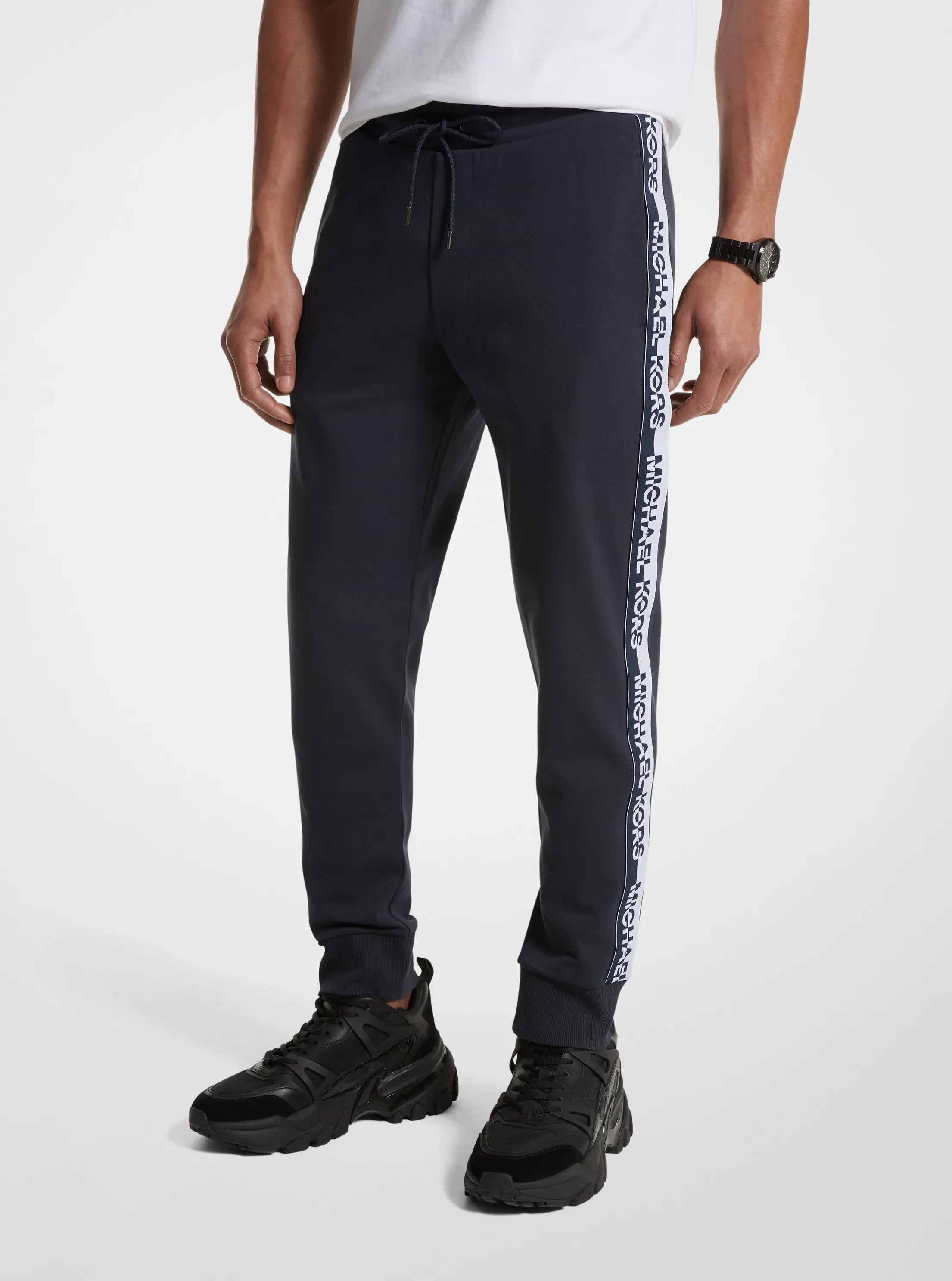 Michael Kors Logo Tape Cotton Blend Joggers MIDNIGHT