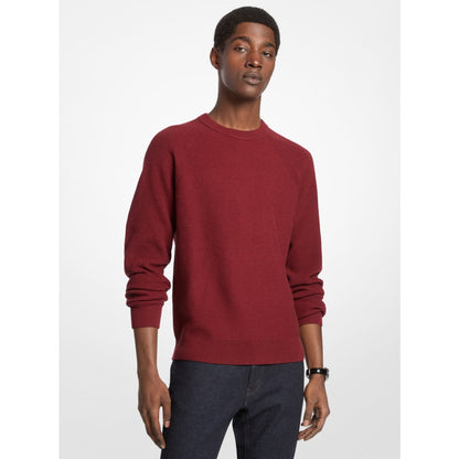 Michael Kors Wool Blend Crewneck Sweater CHERRY