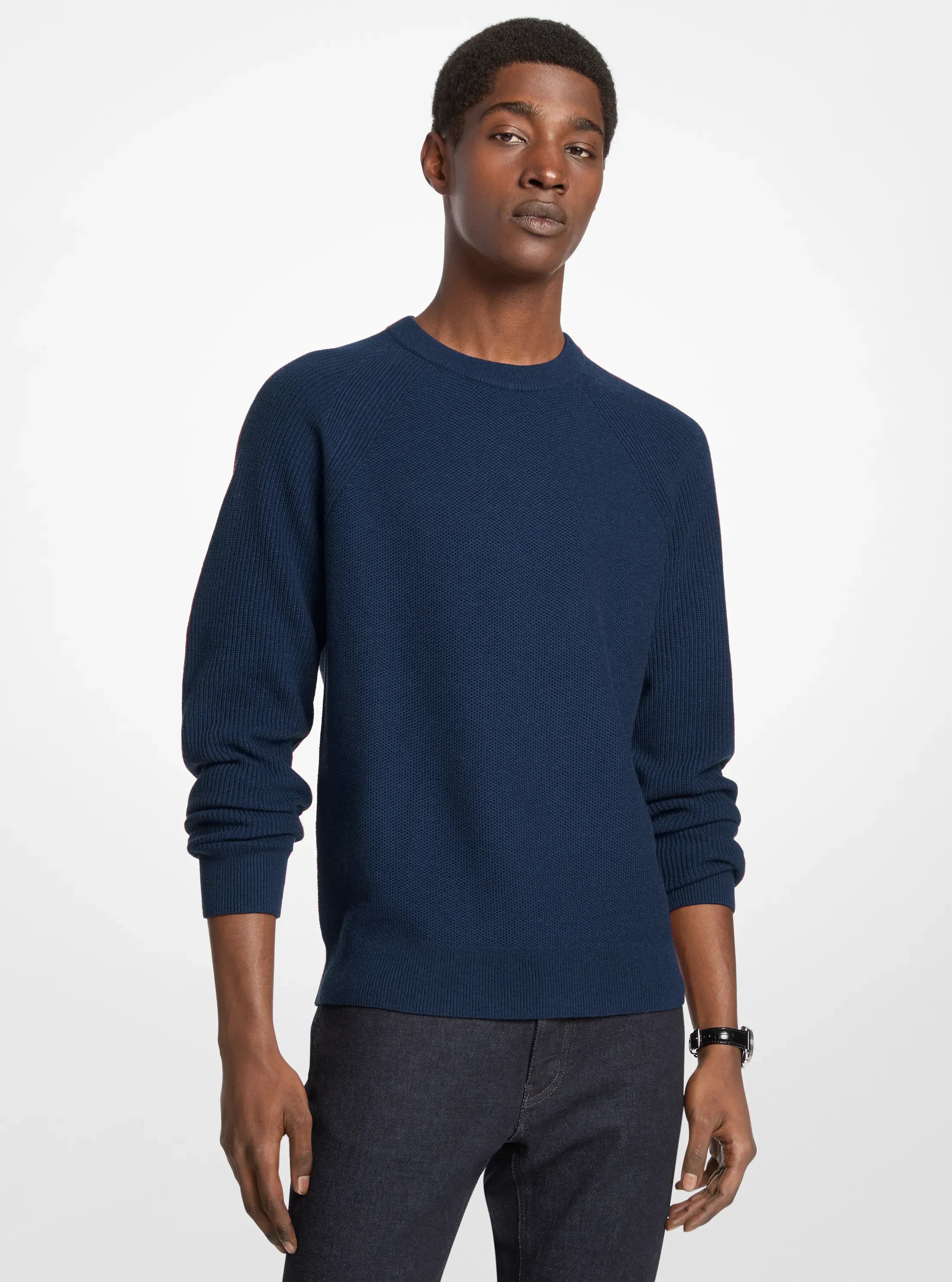 Michael Kors Wool Blend Crewneck Sweater MIDNIGHT