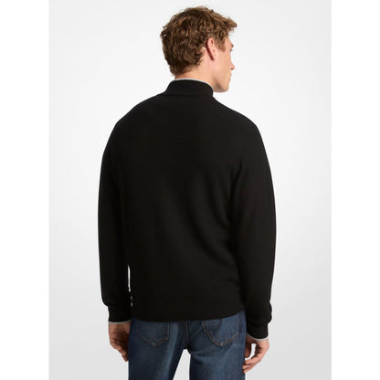 Michael Kors Wool Blend Quarter-Zip Sweater BLACK