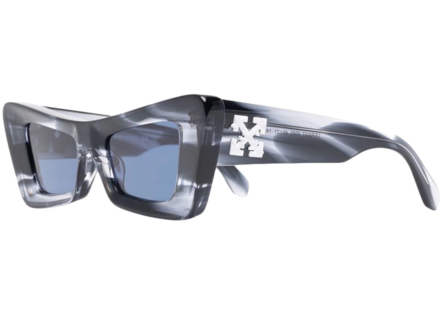 Off-White Accra Cat-Eye Marbled Sunglasses Navy Blue Multi Blue (Oeri027S22Pla0014945)